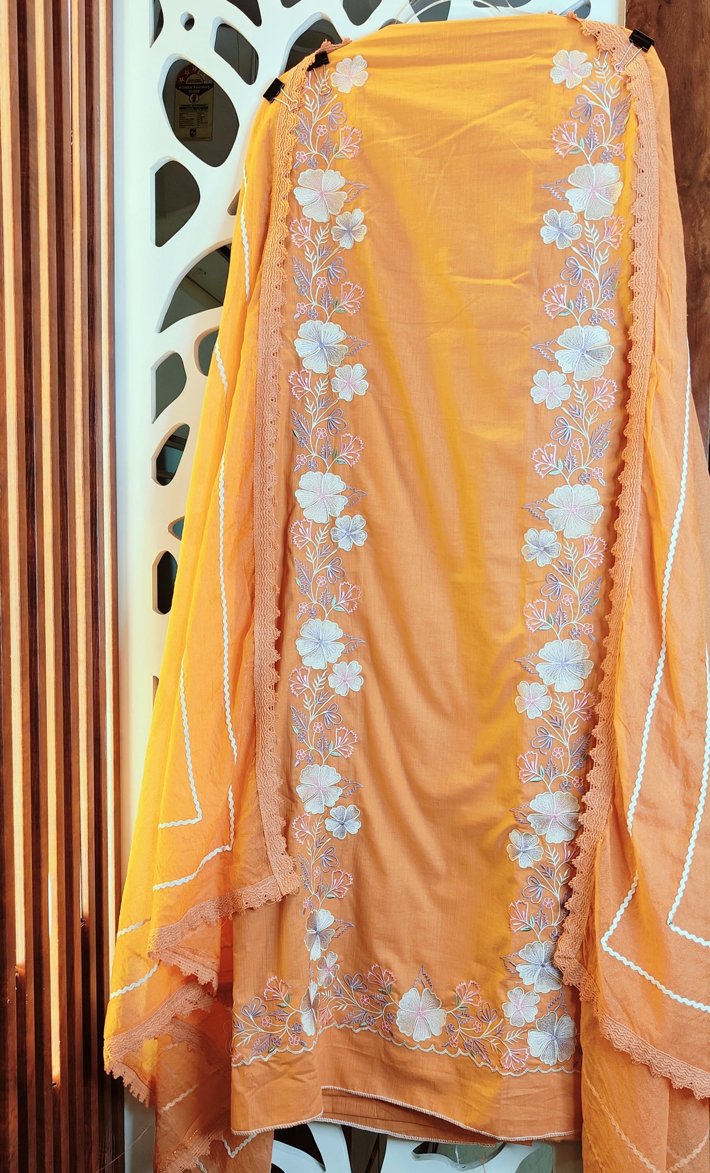 Mal Cotton With A Sophisticated Thread Embroidery & Kota Doria Dupatta