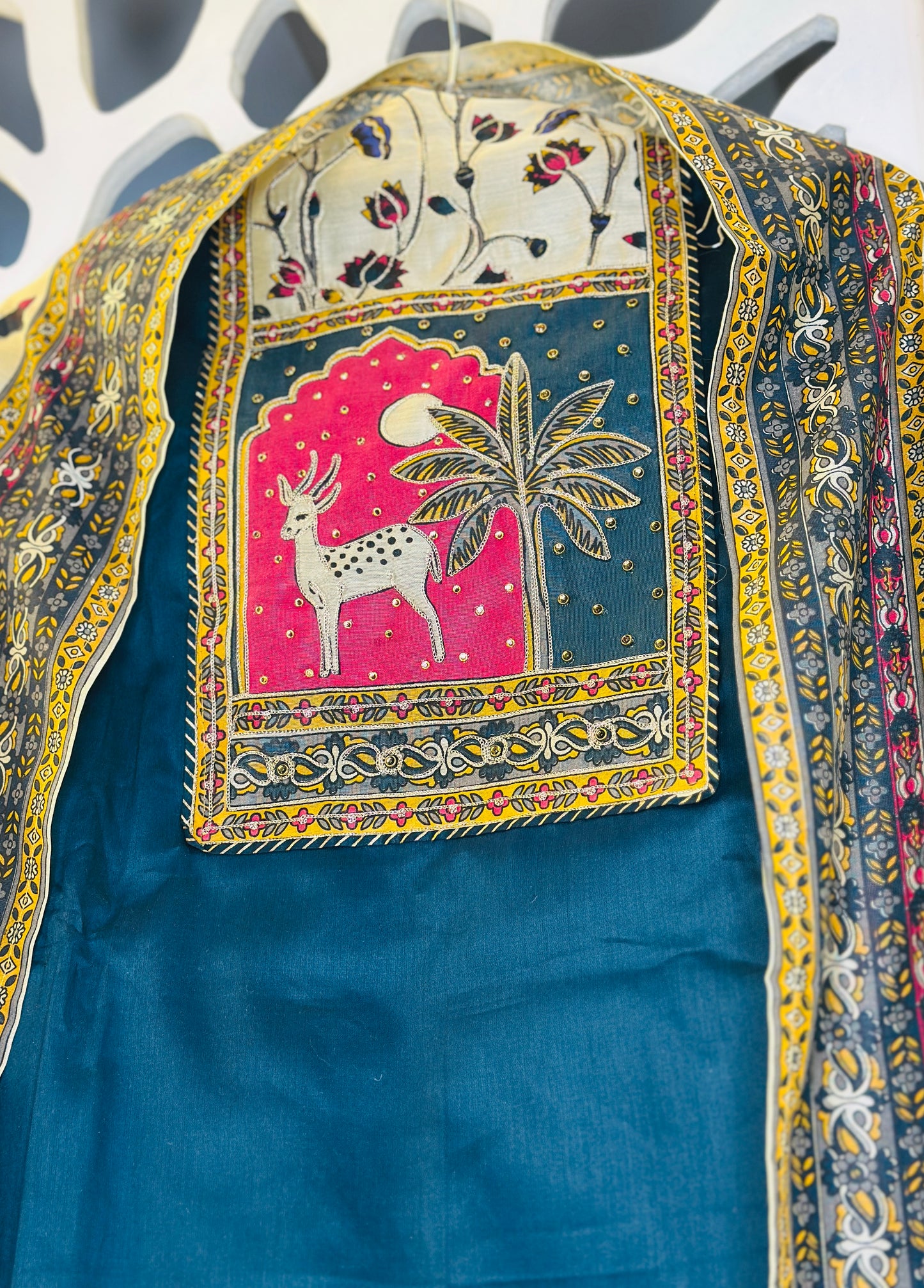 Fine Glace Cotton Kalamkari Print With Digital Printed Dupatta