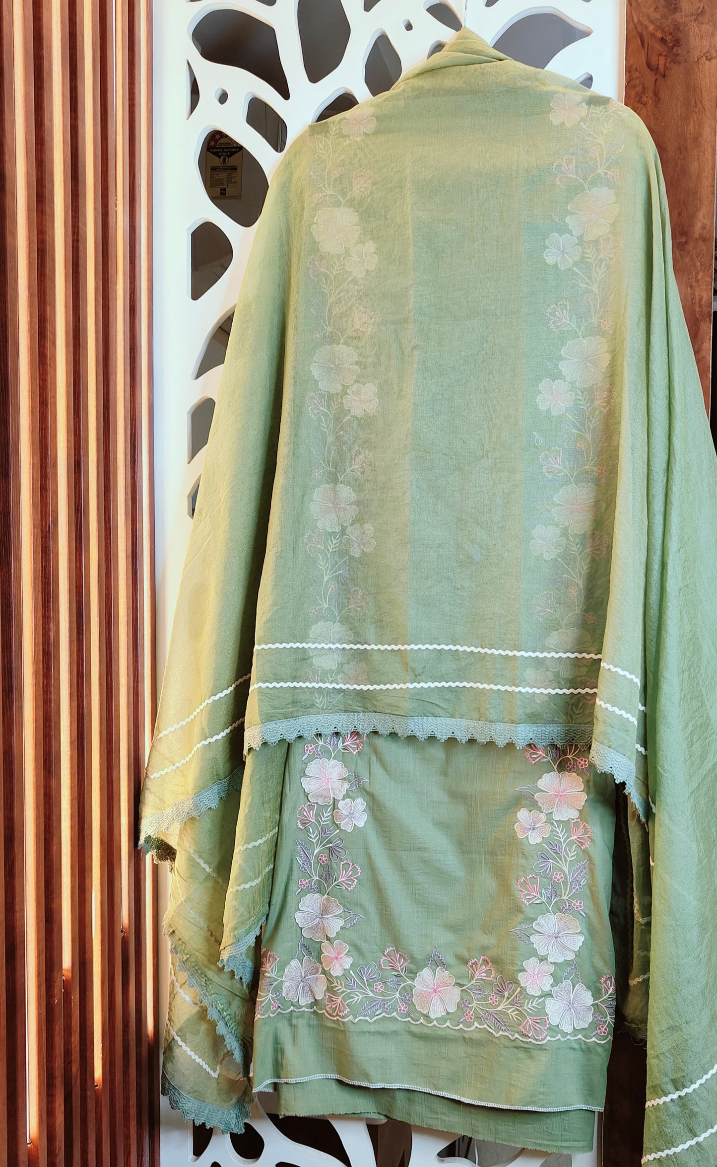Mal Cotton With A Sophisticated Thread Embroidery & Kota Doria Dupatta