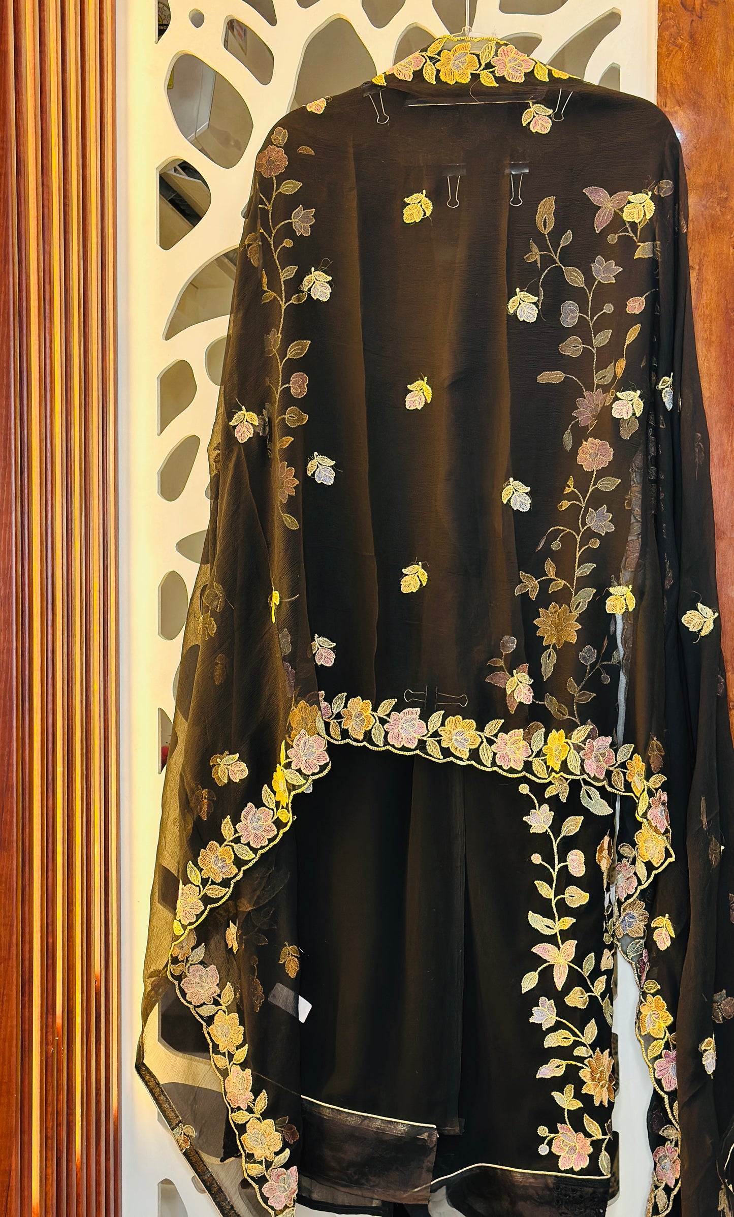 Premium Georgette Beautiful Thread Embroidered Suit With Cut Work Georgette Embroidered Dupatta & Shantoon Bottom