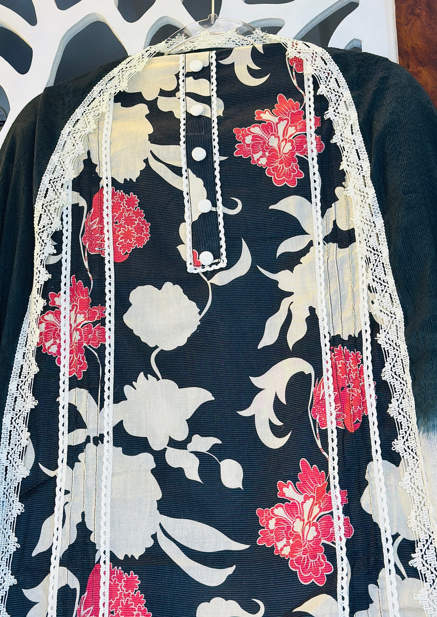 Floral Printed Pure Cotton With Ombre Printed Dupatta & Crochet Lace Edges