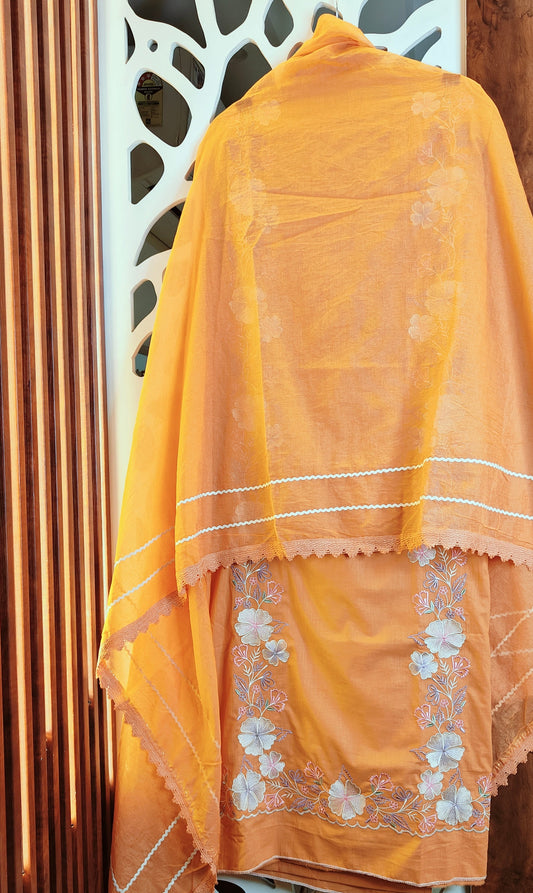 Mal Cotton With A Sophisticated Thread Embroidery & Kota Doria Dupatta