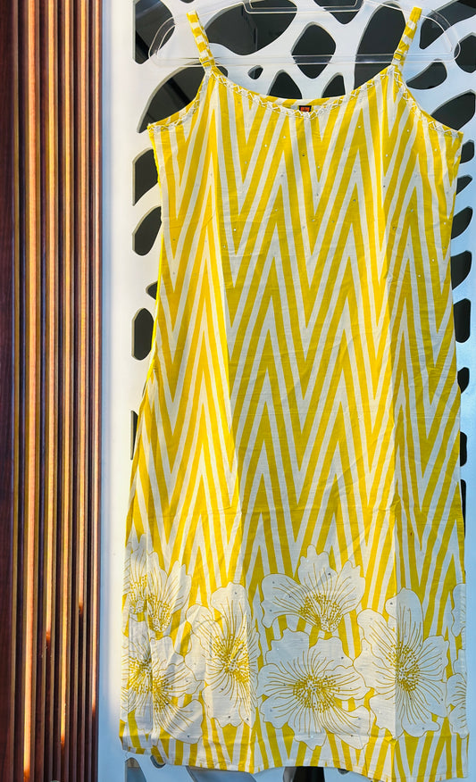 Spaghetti Digital Printed Suit With Little Sequence Highlights