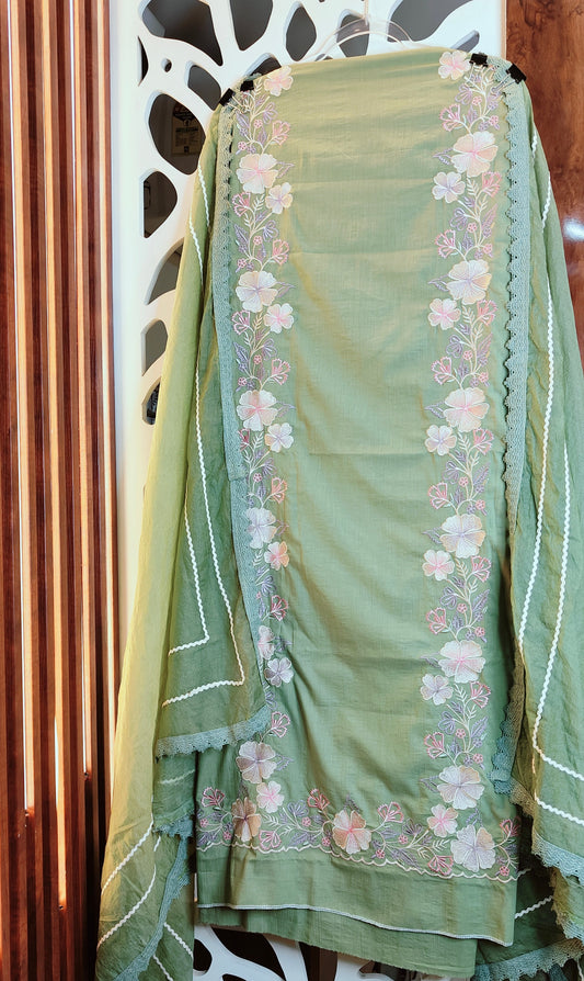 Mal Cotton With A Sophisticated Thread Embroidery & Kota Doria Dupatta