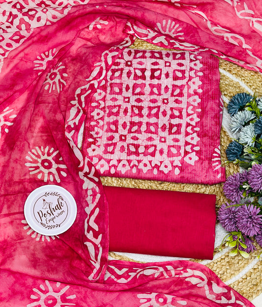 Elegant Batik Print Pure Cotton With Pure Cotton Dupatta