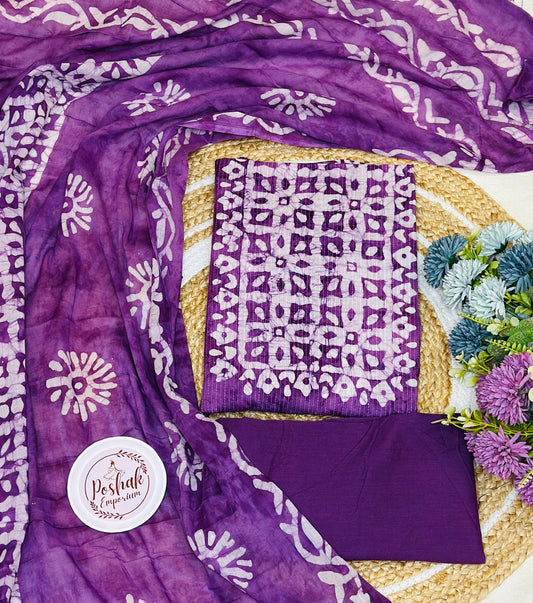 Elegant Batik Print Pure Cotton With Pure Cotton Dupatta