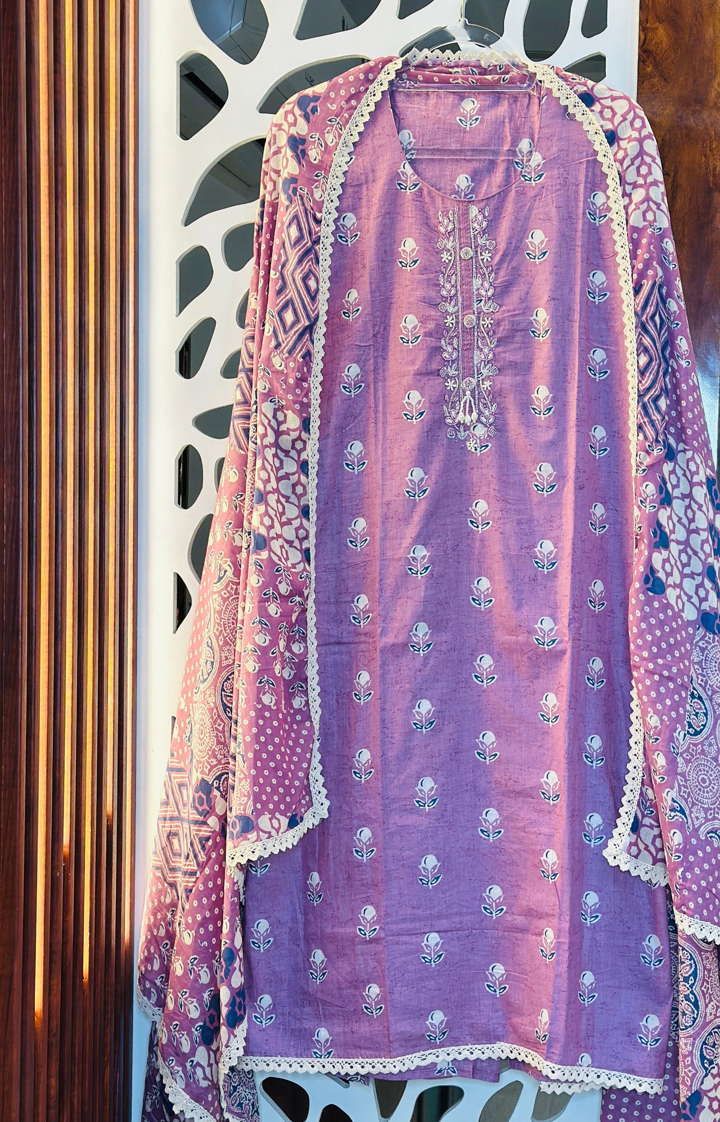 Pakistan Lawn Cotton With Cut Dana Work & Printed Dupatta