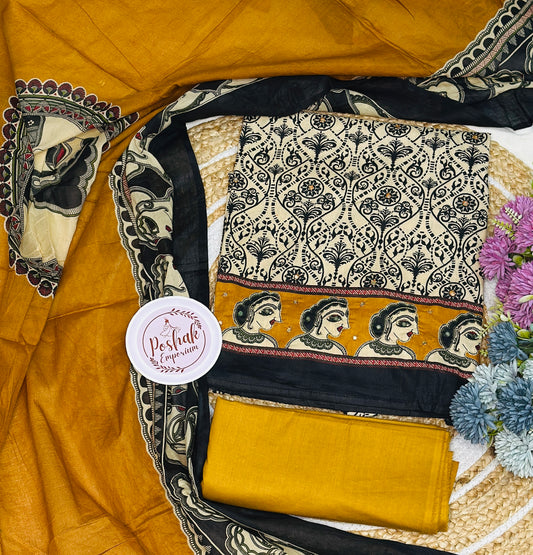 Pure Printed Cotton With Printed Cotton Dupatta