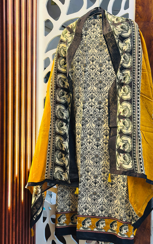 Pure Printed Cotton With Printed Cotton Dupatta